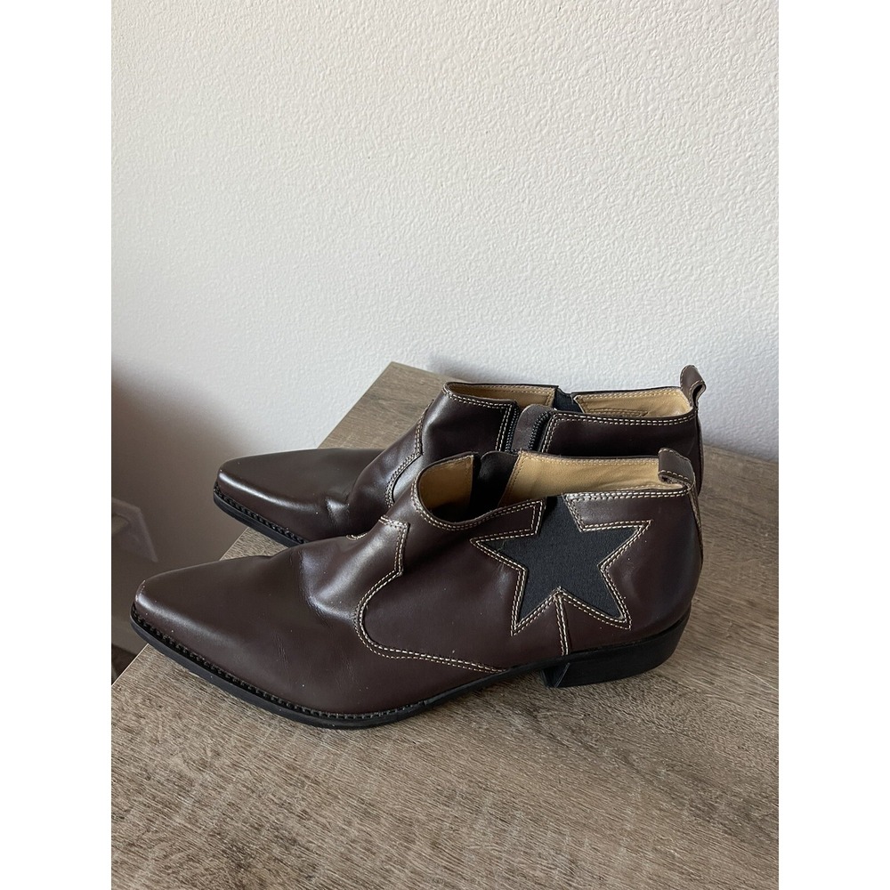 Women's Tommy Hilfiger cowgirl Star Ankle Western Booties SZ 9 Brown Patriotic